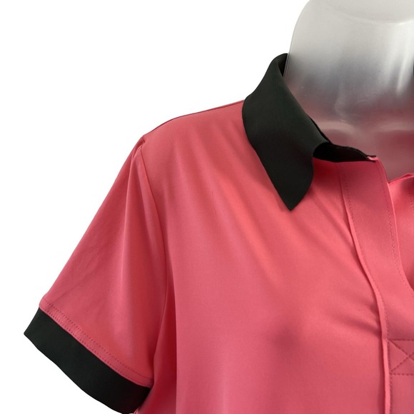 Belyn Key Keystone Short Sleeve Shirt Womens Large‎ Coral Black Golf Top NWT - Picture 9 of 16